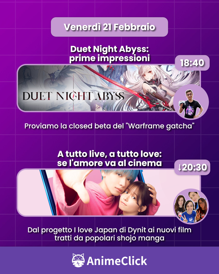 AnimeClick su Twitch: programma dal 17 al 23 febbraio